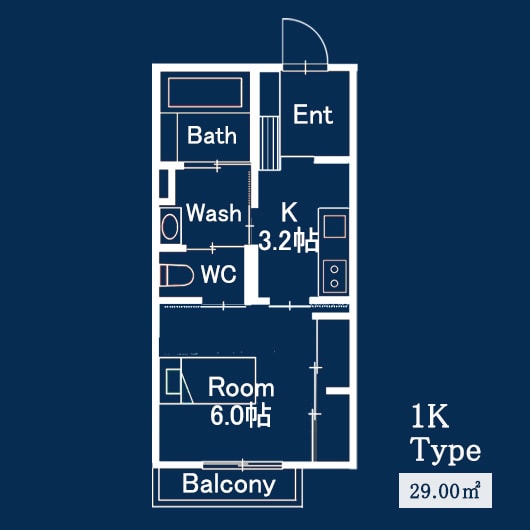 1K Type(29.00㎡)